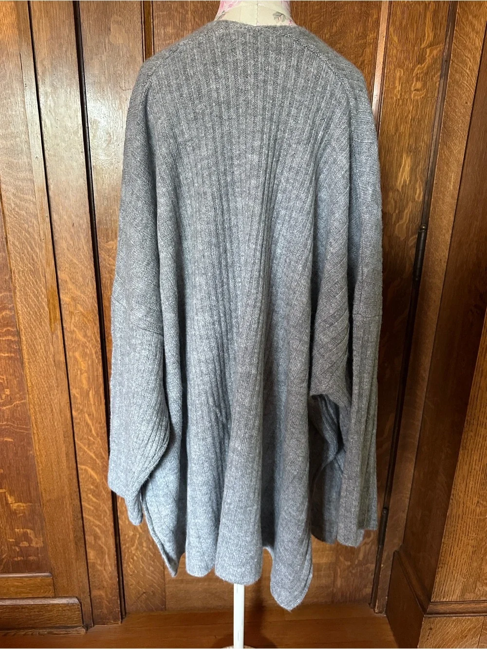 Topshop Longline Grey Open Cardigan with Pockets, Size XL (14), NWT